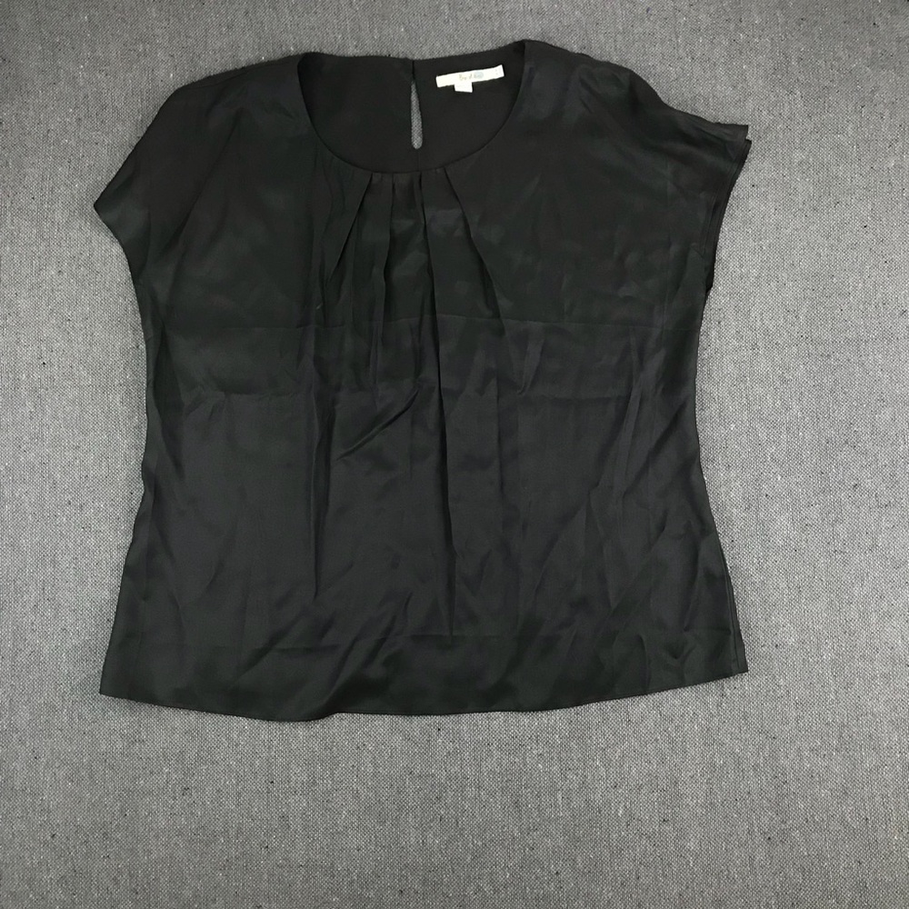 Boden black cap sleeve round neck top blouse